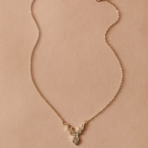 🌻 GOLD STAG PENDANT NECKLACE 🌻 - Picture 3 of 3